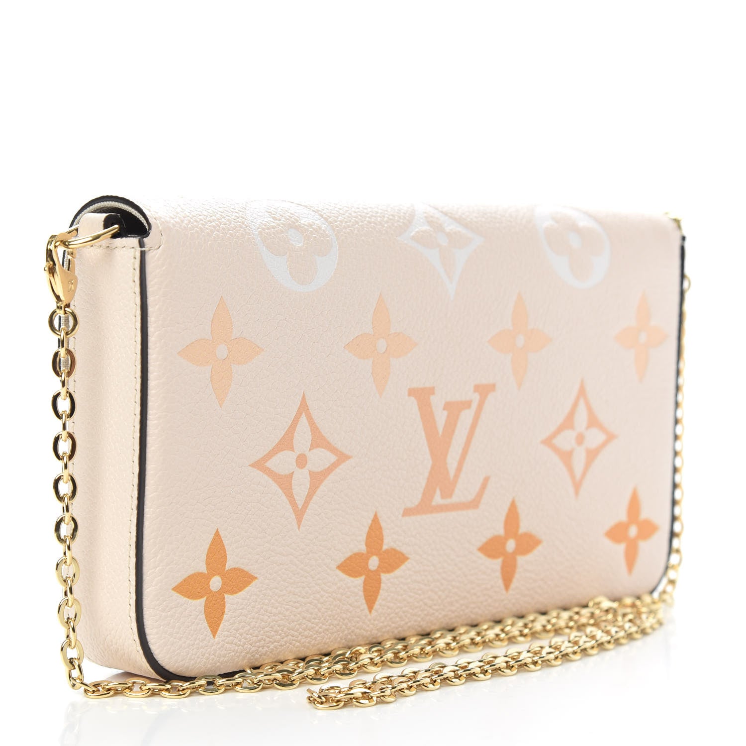 Louis Vuitton Empreinte Monogram Giant By The Pool Felicie Pochette Chain Wallet Cream Saffron 3 of 9