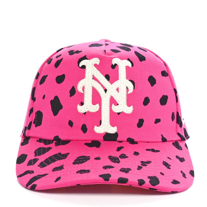 Gucci x MLB Drill Leopard Printed NY Mets Baseball Hat M Fucsia Multicolor 6 of 17