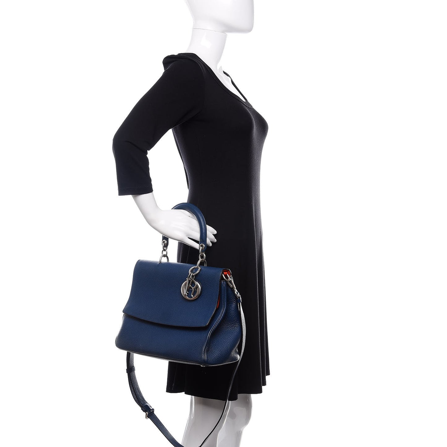 Bullcalf Medium Be Dior Flap Mineral Blue