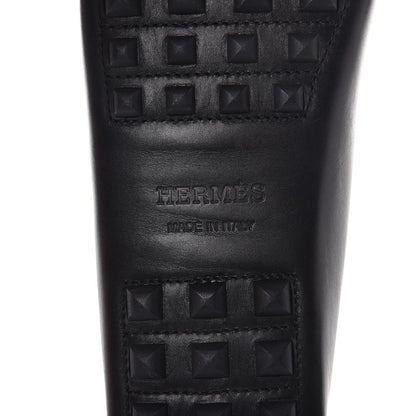 Hermes Supple Calfskin Irving Driving Moccasin Loafers 39 Black 6 of 10