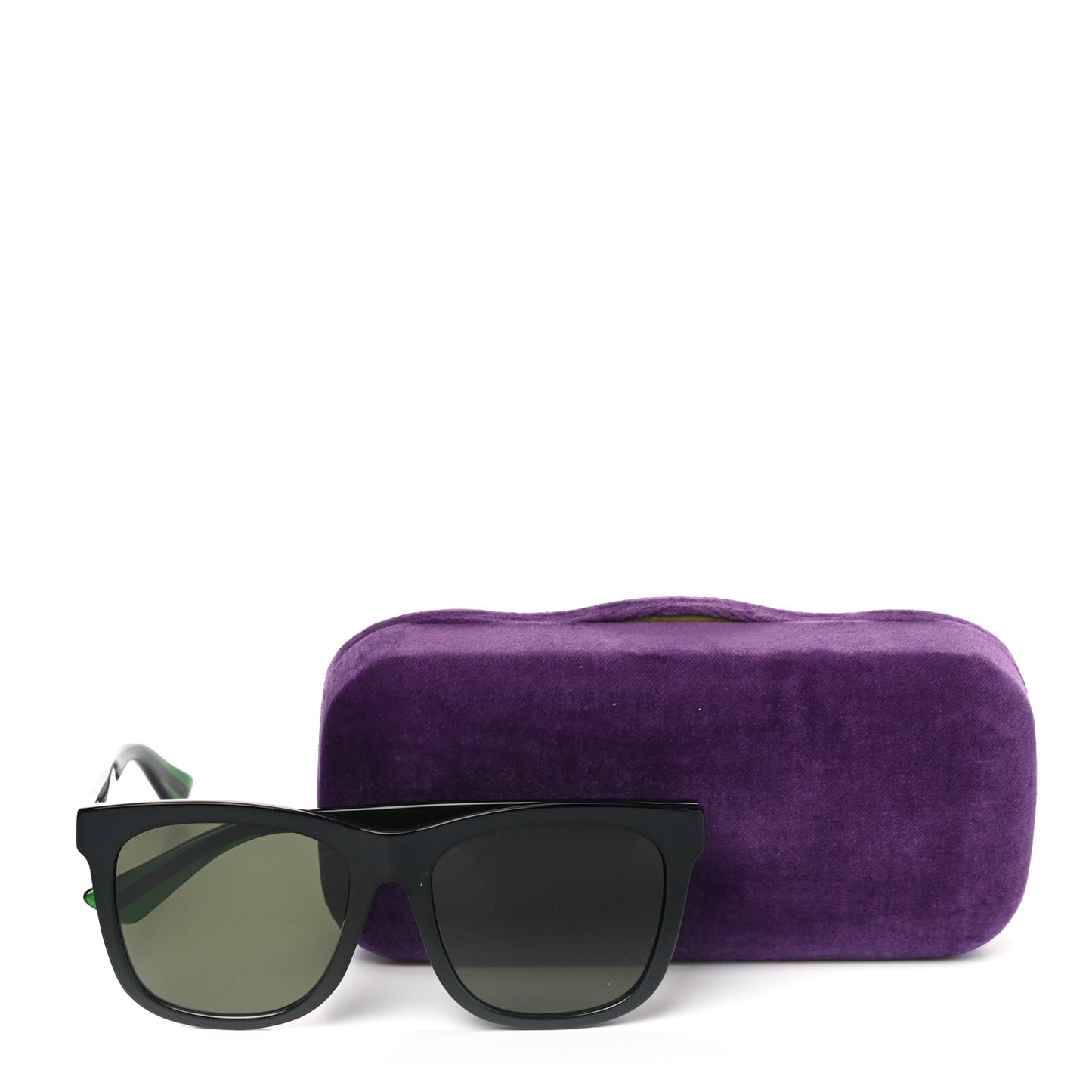 Acetate Square Frame Web Sunglasses GG0057SK Black