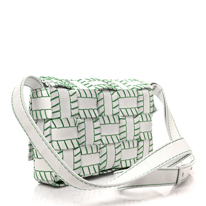 Bottega Veneta Lambskin Maxi Intreccio Overlock Stitched Cassette Crossbody Bag White Parakeet 3 of 7