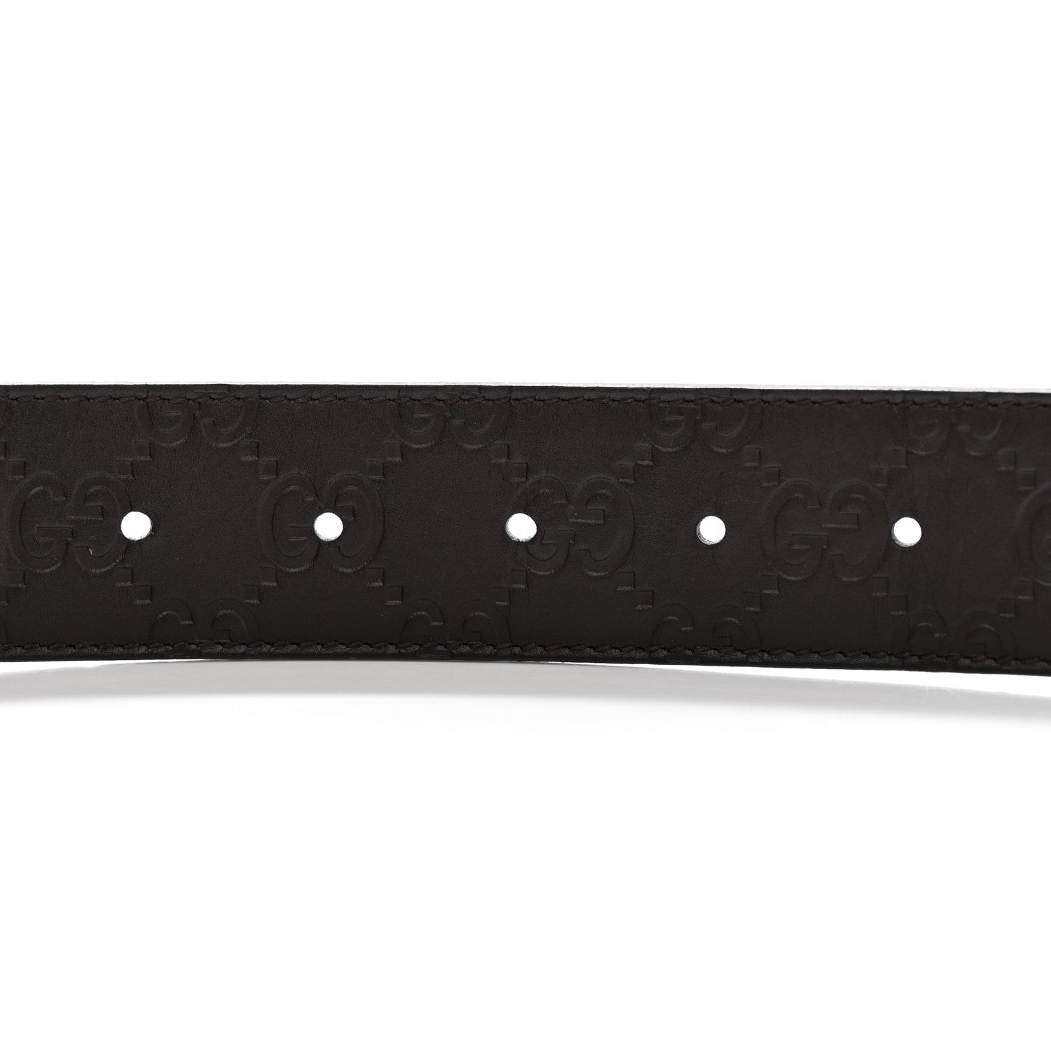 Gucci Guccissima Signature Interlocking G Reversible 37mm Belt 95 38 Black Cocoa 4 of 7