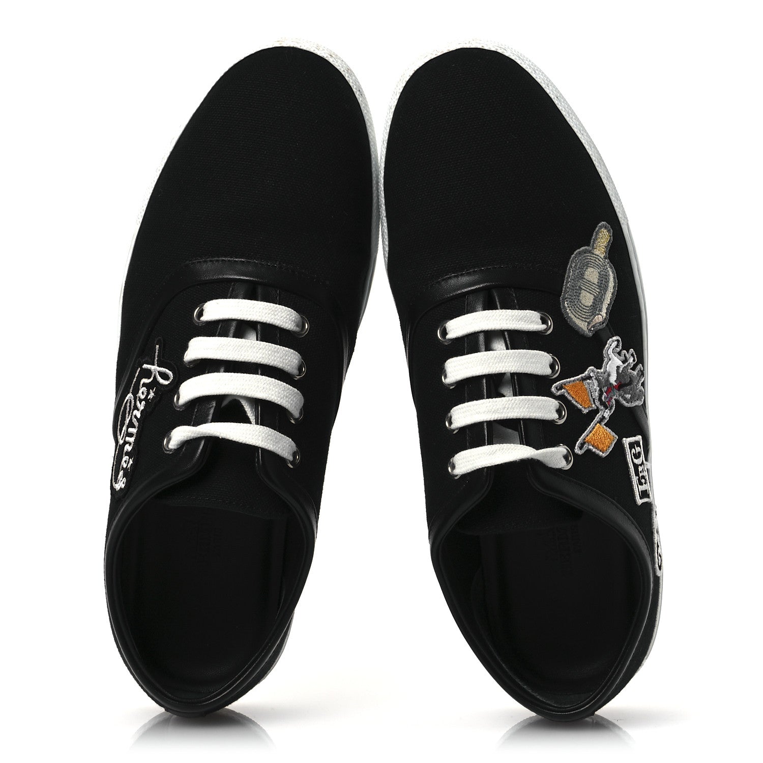 Hermes Canvas Embroidered Innocent Sneakers 38 Black 2 of 12