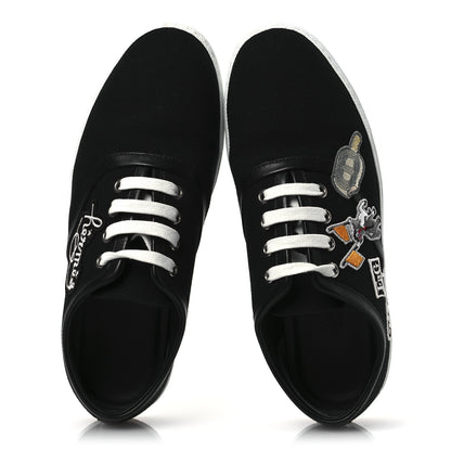 Hermes Canvas Embroidered Innocent Sneakers 38 Black 2 of 12