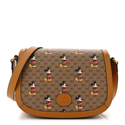 Gucci X DISNEY Mini Vintage GG Supreme Monogram Mickey Mouse Small Flap Messenger Bag Beige Vintage Sun Oil 1 of 11