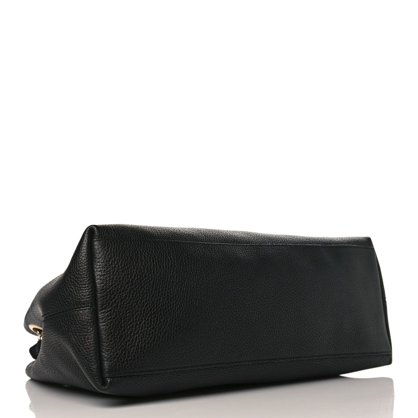 Pebbled Calfskin Medium Soho Chain Shoulder Bag Black