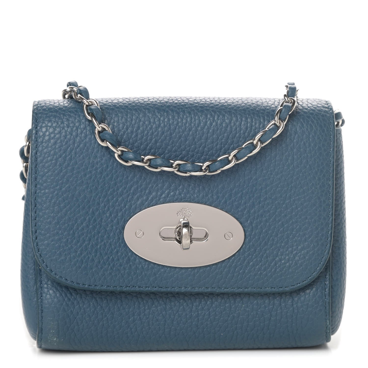 Mulberry Small Classic Grain Calfskin Mini Lily Steel Blue 1 of 14