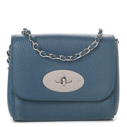 Mulberry Small Classic Grain Calfskin Mini Lily Steel Blue 1 of 14
