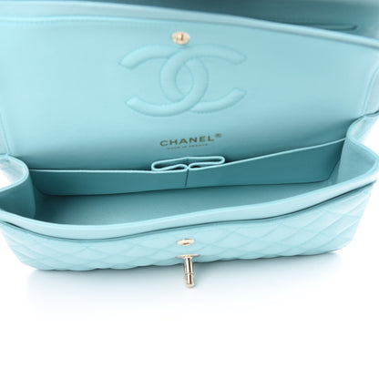 Chanel Caviar Quilted Medium Double Flap Light Blue 5 of 10