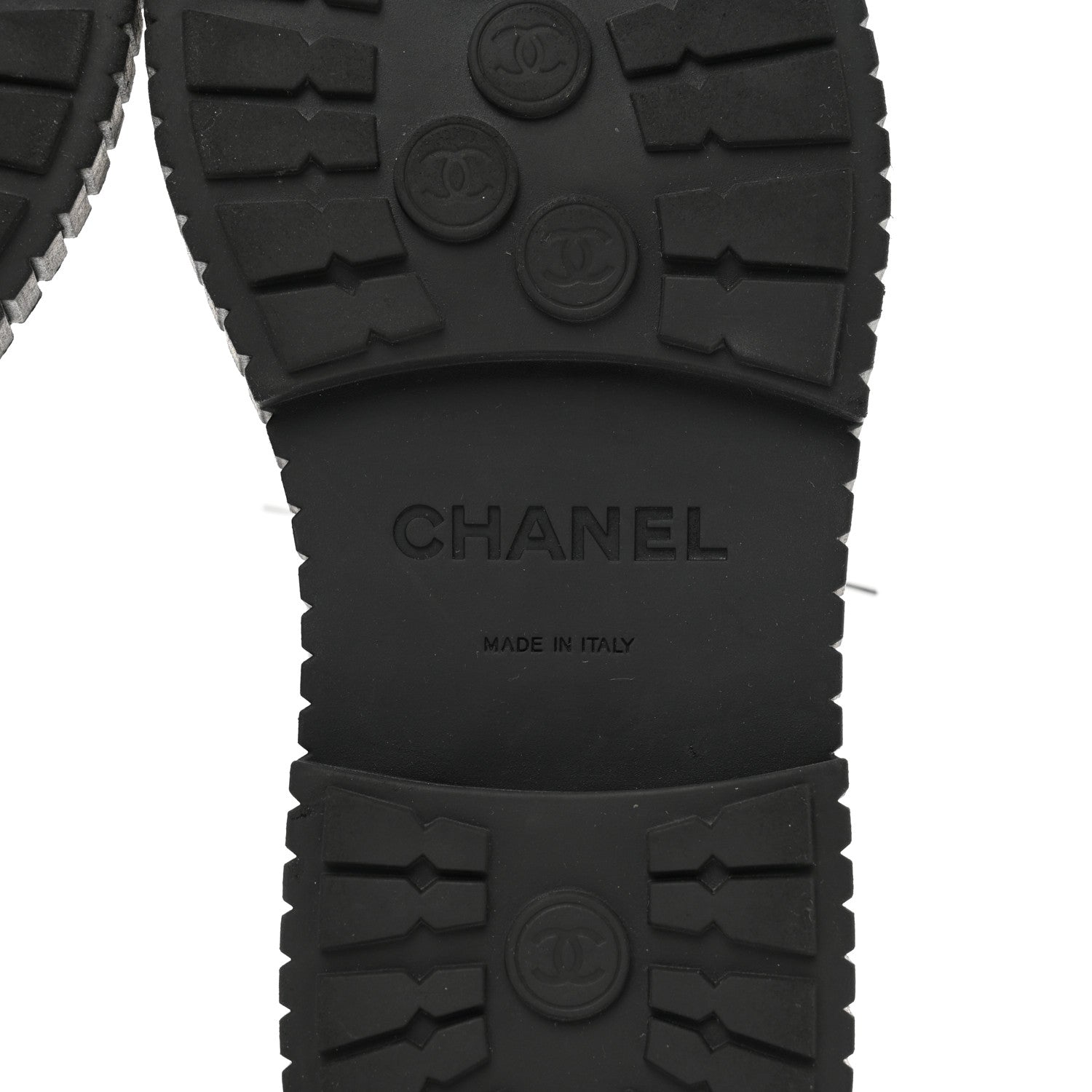 Chanel Calfskin Grosgrain Quilted Lace Up Boots 37.5 Black Grey 6 of 8