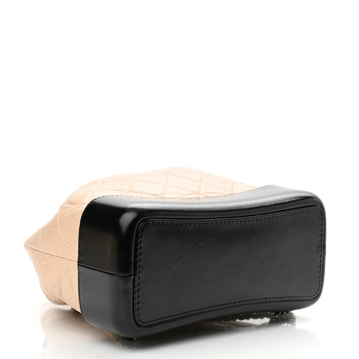 Aged Calfskin Quilted Small Gabrielle Backpack Beige Black