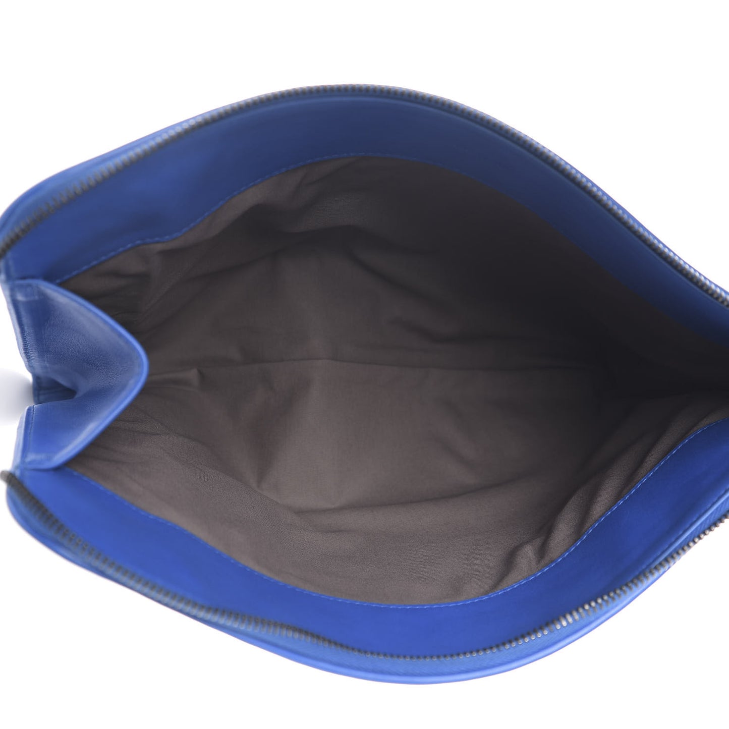 Nappa Intrecciato Flat Zip Pouch Blue