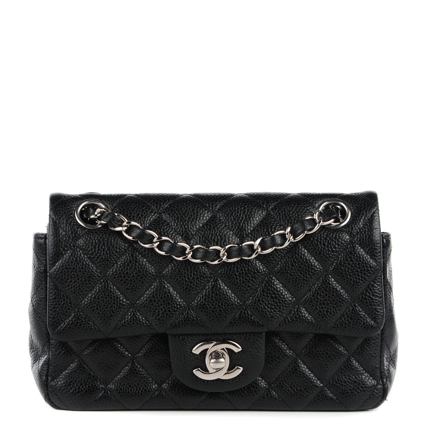 Caviar Quilted Mini Rectangular Flap Black