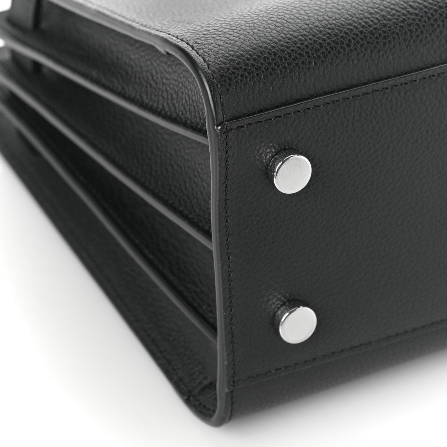Grained Calfskin Baby Sac De Jour Black