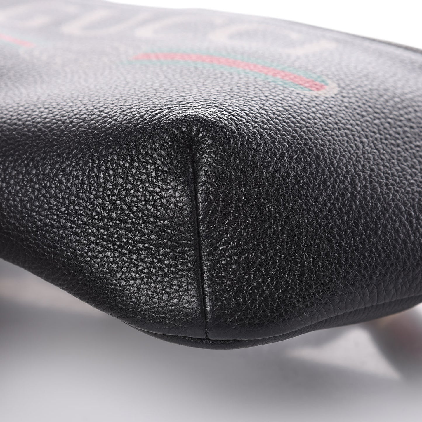 Grained Calfskin Logo Belt Bag Black