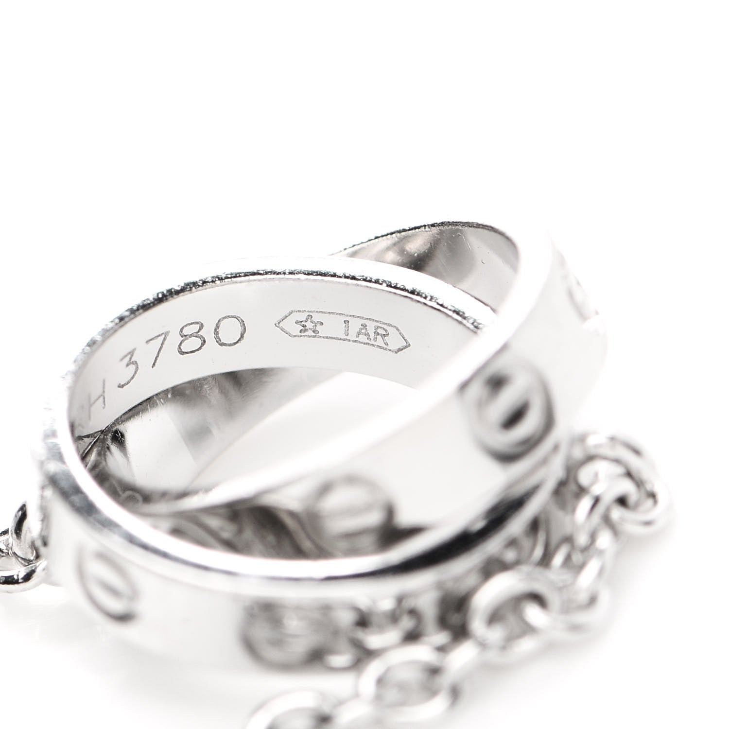 Cartier 18K White Gold Interlocking LOVE Necklace 5 of 6