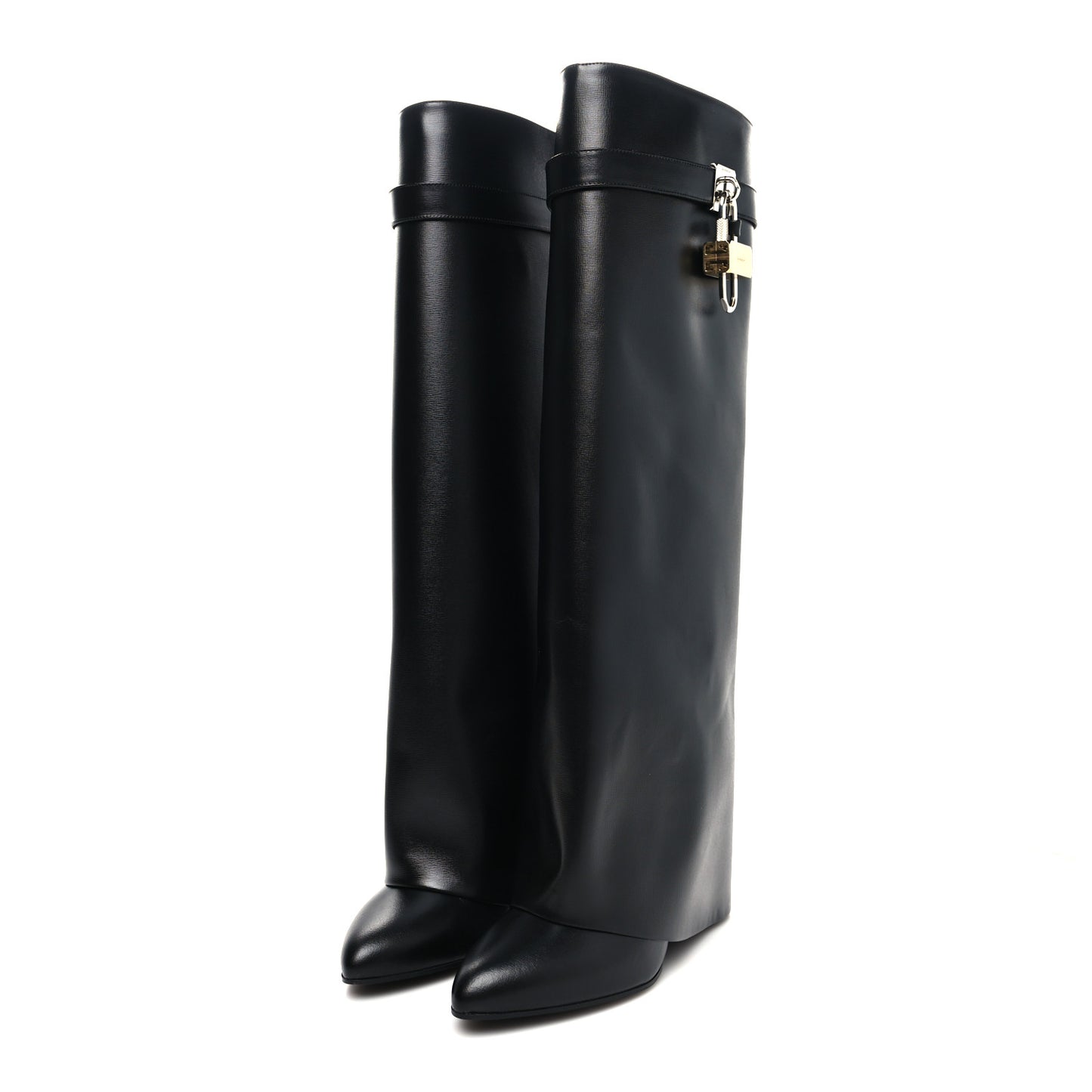 Calfskin Shark Lock Pant Boots 39.5 Black