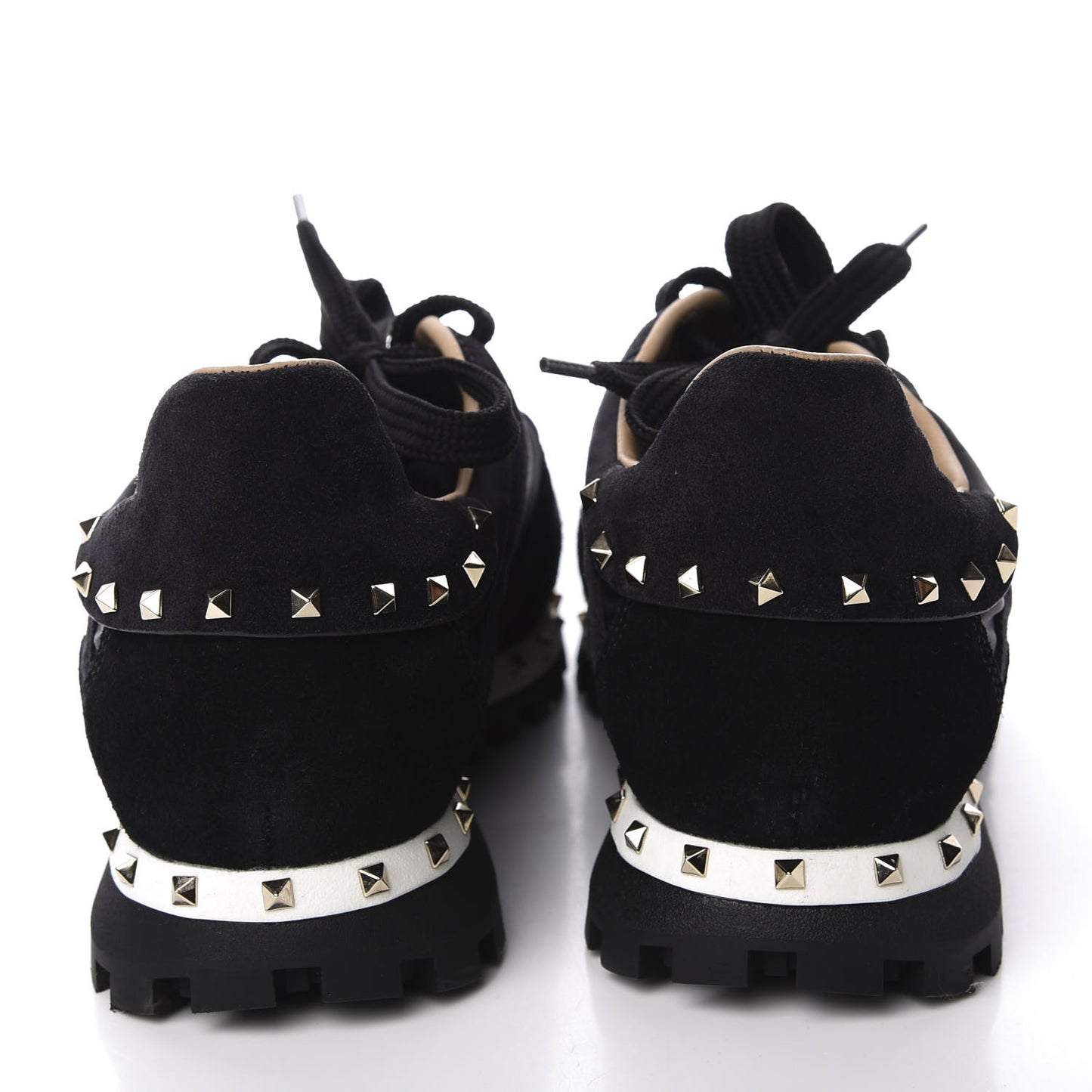 Suede Nylon Camouflage Womens Soul Rockstud Sneakers 38 Black