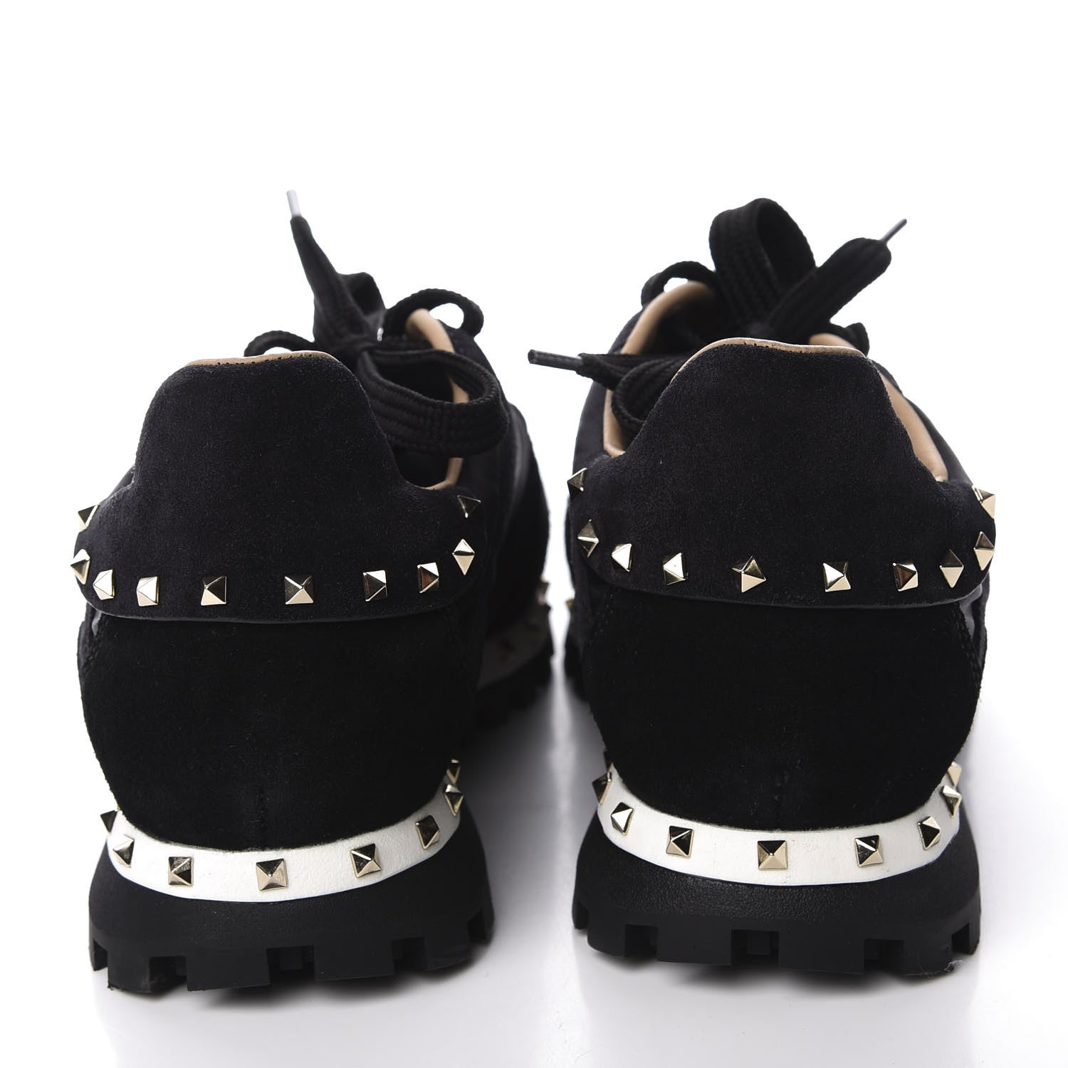 Valentino Garavani Suede Nylon Camouflage Womens Soul Rockstud Sneakers 38 Black 7 of 11