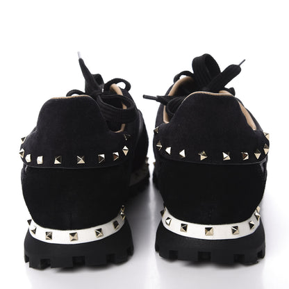 Valentino Garavani Suede Nylon Camouflage Womens Soul Rockstud Sneakers 38 Black 7 of 11