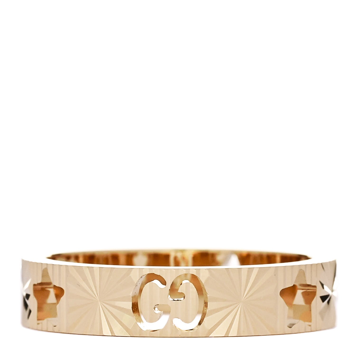 Gucci 18K Yellow Gold Icon Stars Band Ring 49 4.75 1 of 7