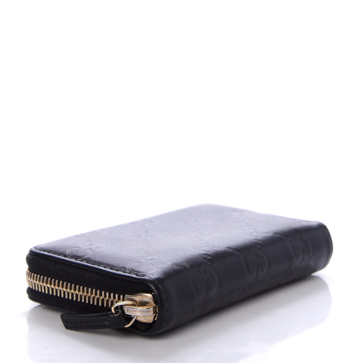 Guccissima Zip Around Card Case Black