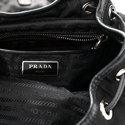 Prada Tessuto Nylon Soft Calfskin Backpack Black 7 of 10