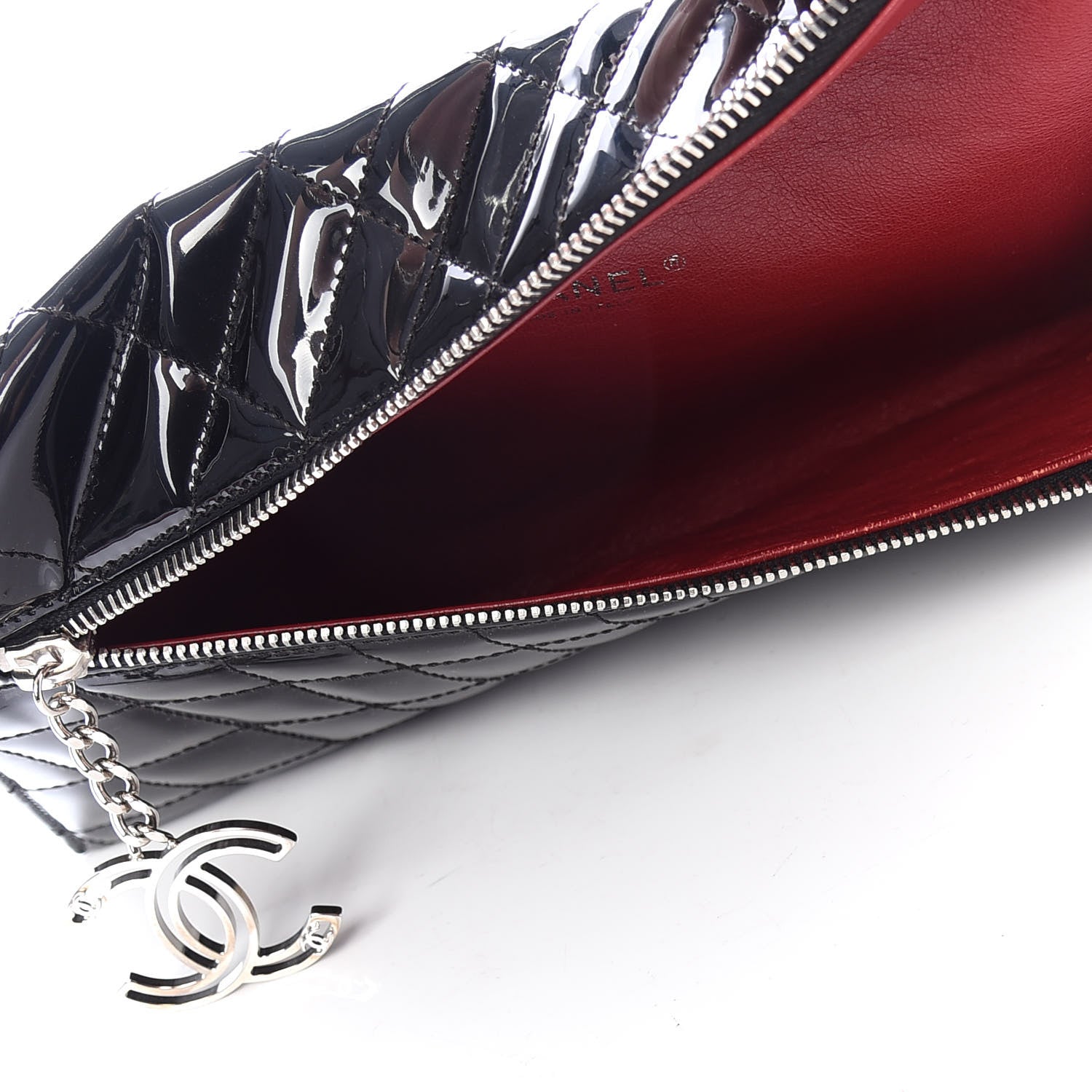 Chanel Patent Geometric Quilted Kaleidoscope Clutch Black 5 of 7