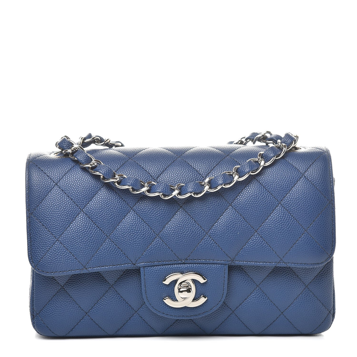 Chanel Caviar Quilted Mini Rectangular Flap Blue 1 of 11