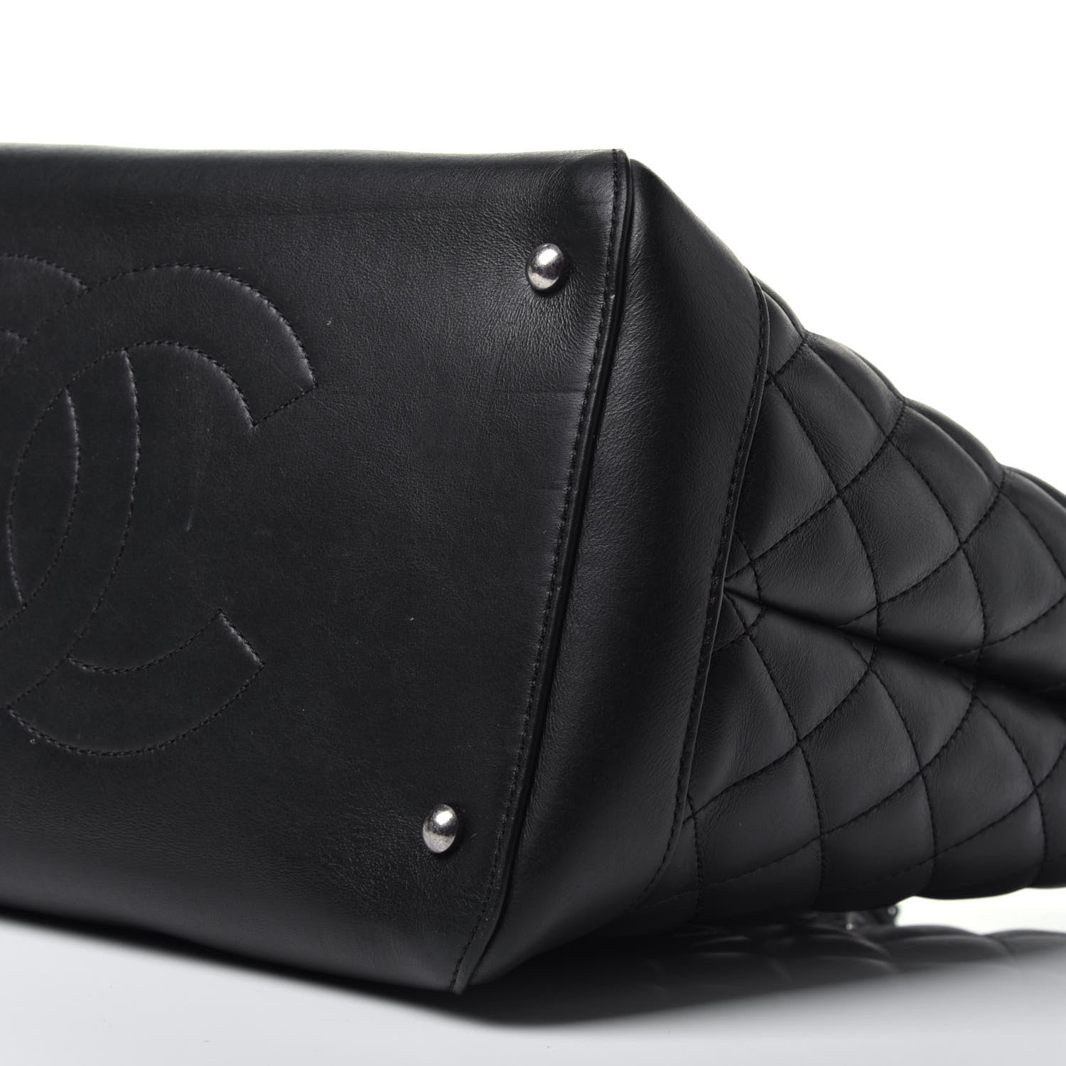 Chanel Calfskin Quilted Small Easy Shopping Tote Black 10 of 10