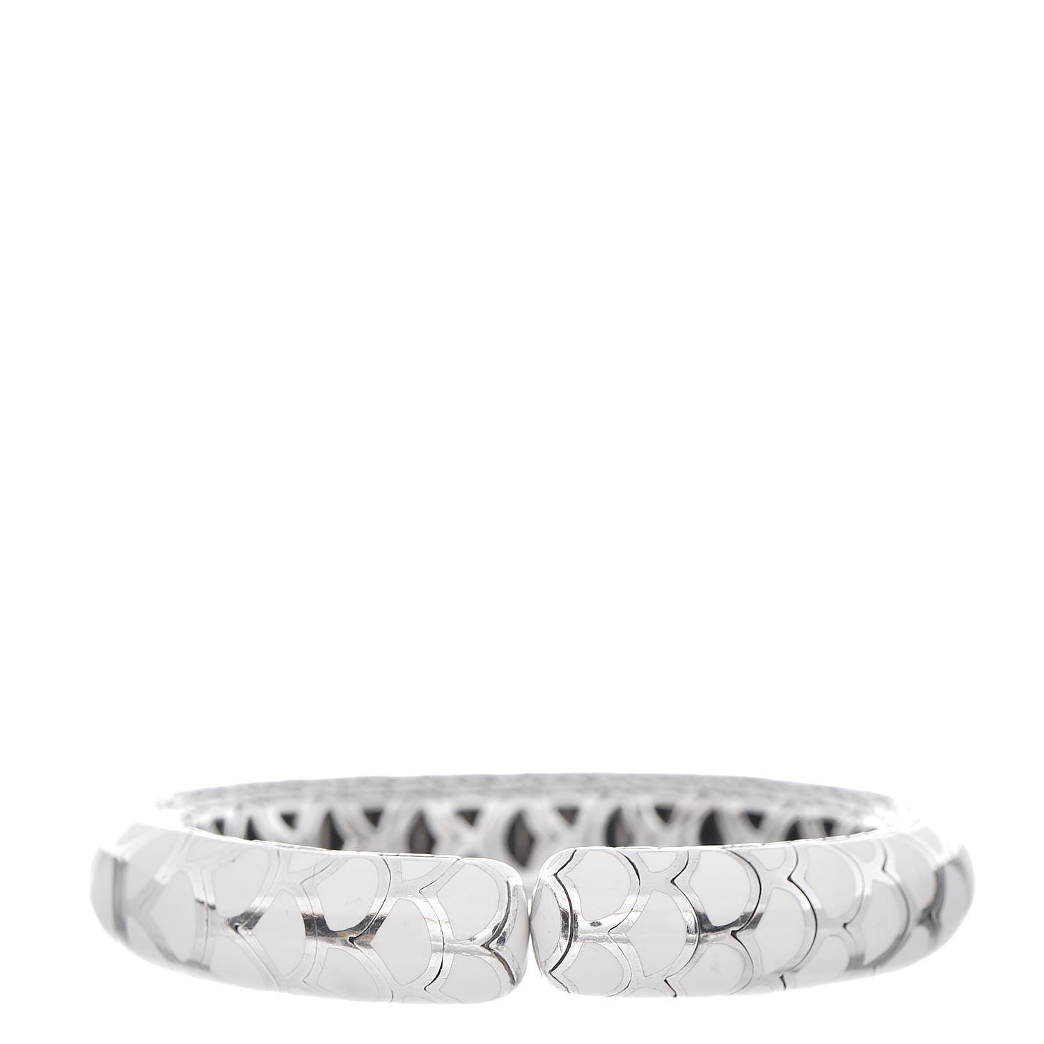 John Hardy Sterling Silver Enamel Slim Flex Naga Cuff Bracelet White 3 of 4