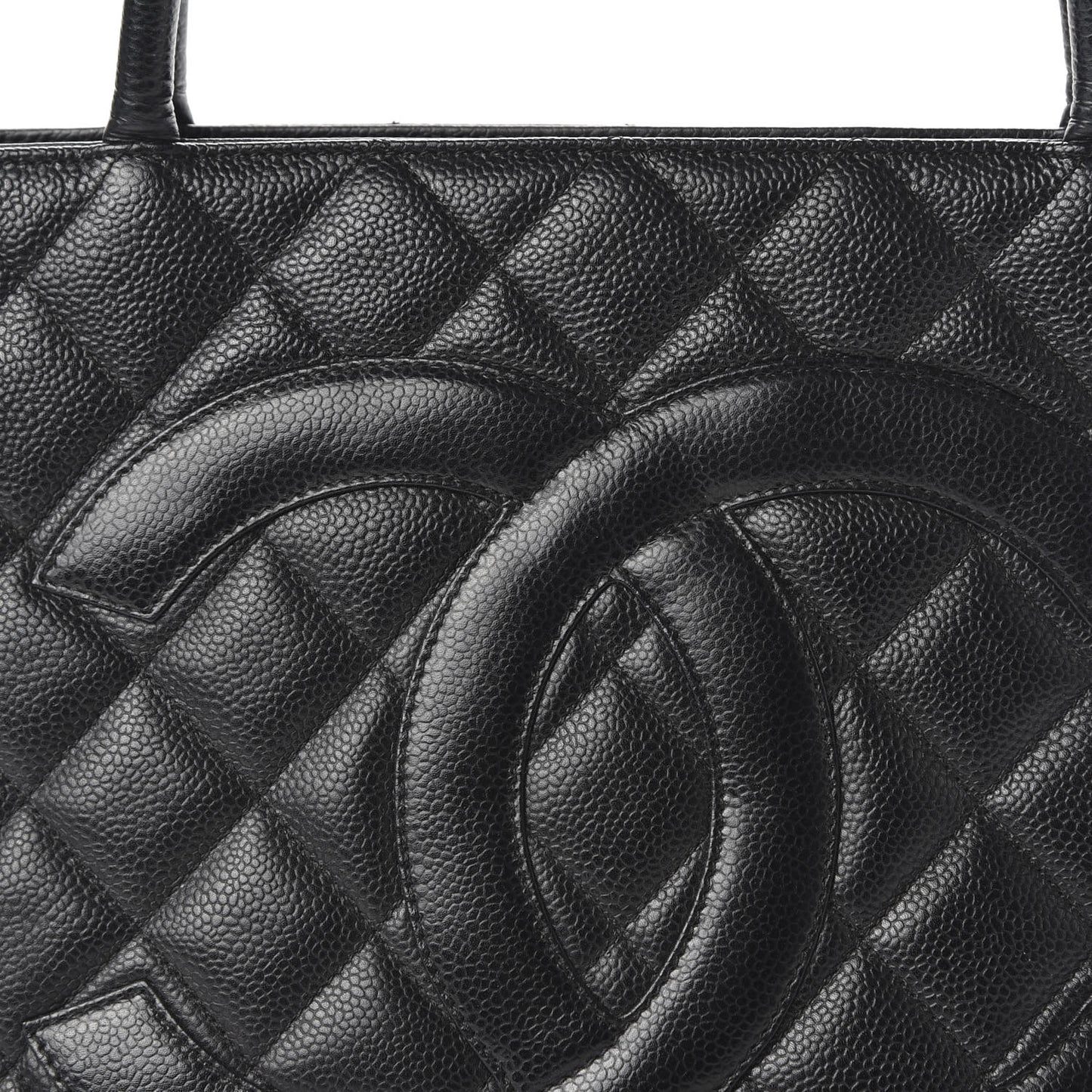 Caviar Quilted Medallion Tote Black