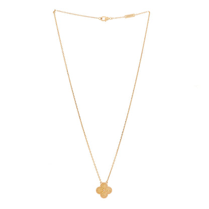Van Cleef & Arpels 18K Rose Gold Vintage Alhambra Pendant Necklace 3 of 6