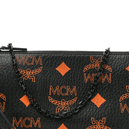 MCM Visetos Zip Chain Pouch Black Cognac 8 of 11