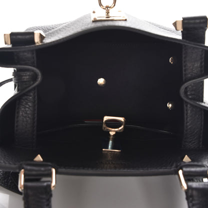 Valentino Garavani Alce Printed Calfskin Small Joylock Satchel Black 7 of 7