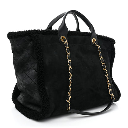 Chanel Shearling Medium Deauville Tote Black 3 of 11