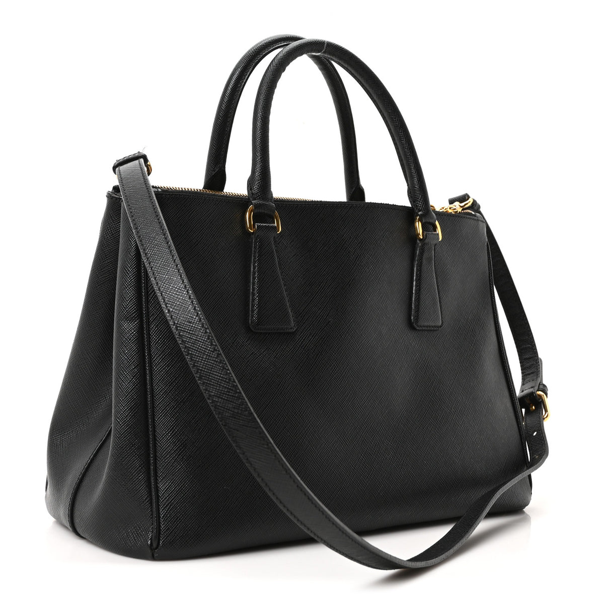 Prada Saffiano Small Galleria Double Zip Tote Black 3 of 10