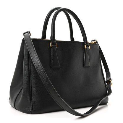 Prada Saffiano Small Galleria Double Zip Tote Black 3 of 10