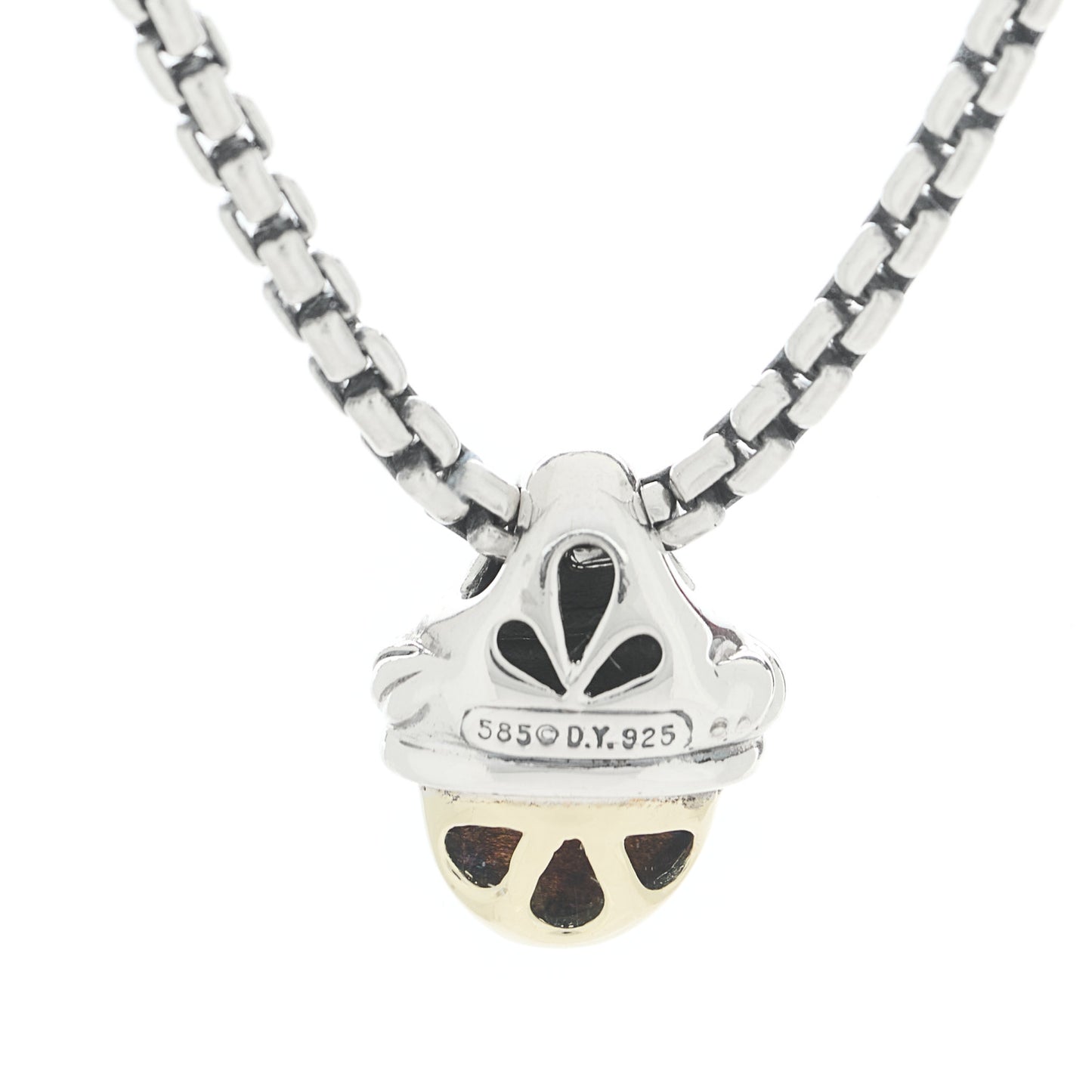 Sterling Silver 14K Yellow Gold Acorn Pendant Necklace