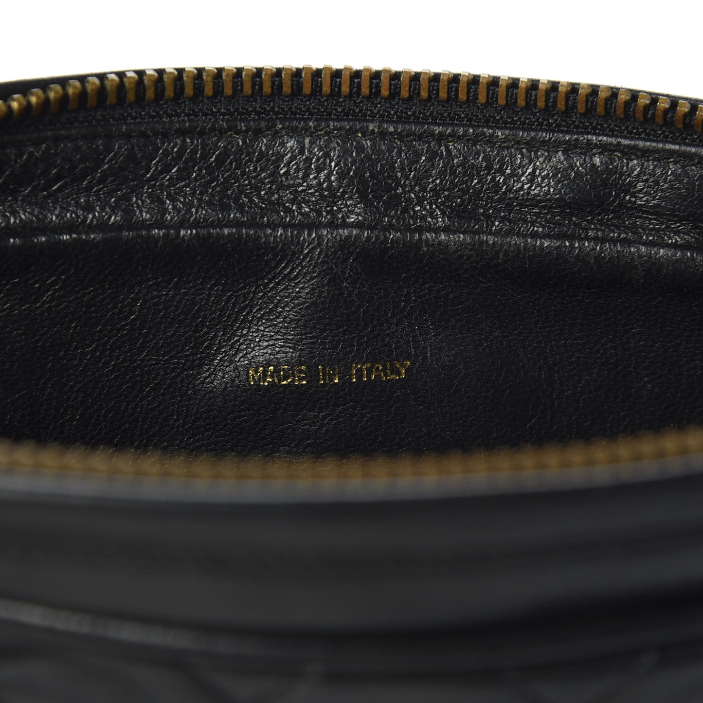 Lambskin Quilted CC Tassel Camera Case Black