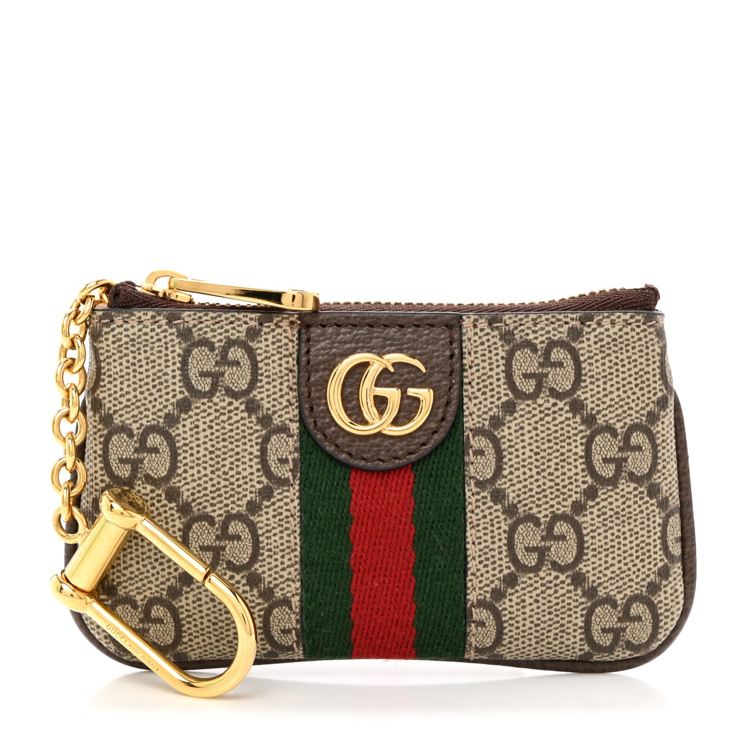 Gucci GG Supreme Monogram Web Ophidia Key Case Beige New Acero 1 of 7