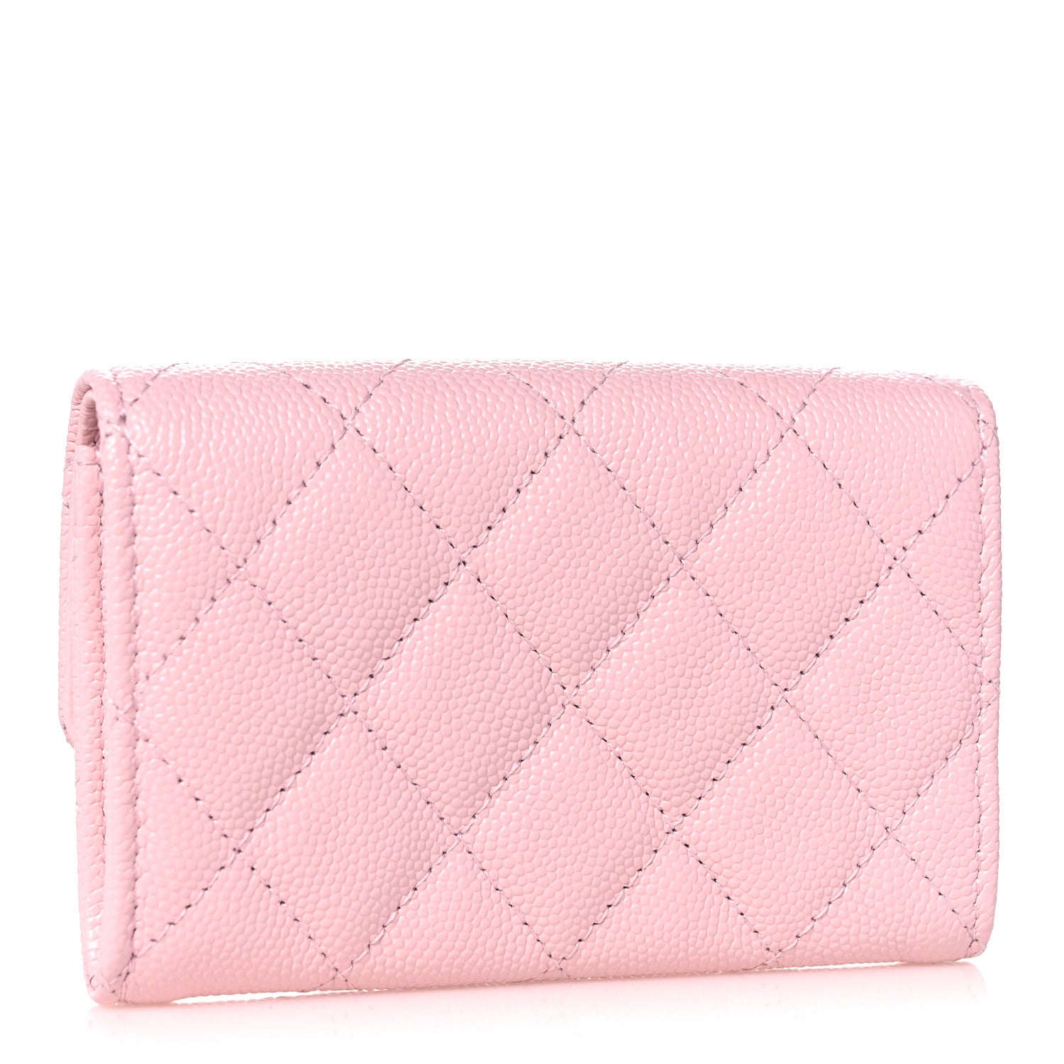 Chanel Caviar Quilted Crystal CC Flap Card Holder Pink 3 of 12