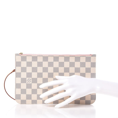 Louis Vuitton Damier Azur Neverfull MM GM Pochette Rose Ballerine 2 of 8