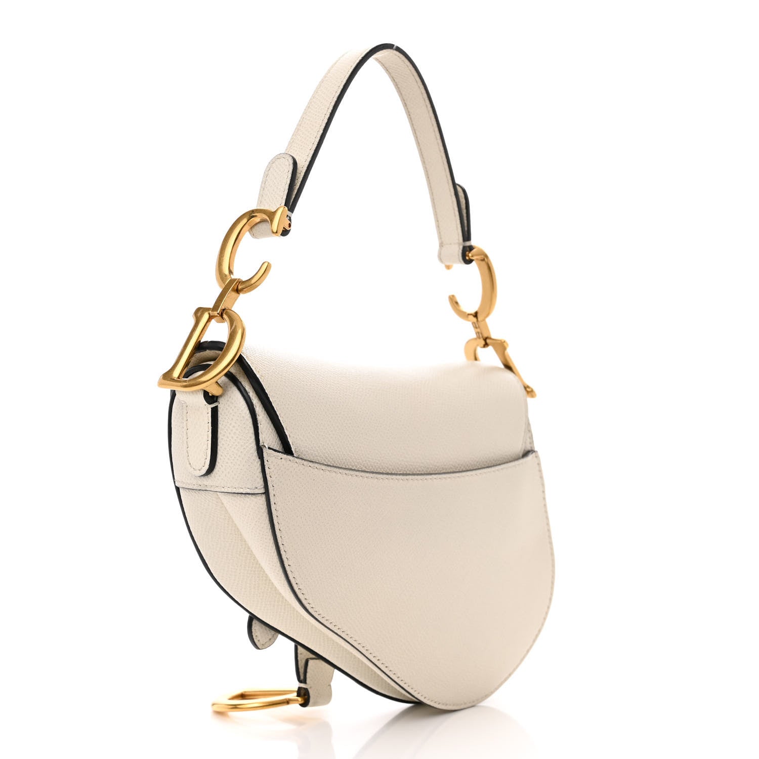 Christian Dior Grained Calfskin Mini Saddle Bag White 3 of 15