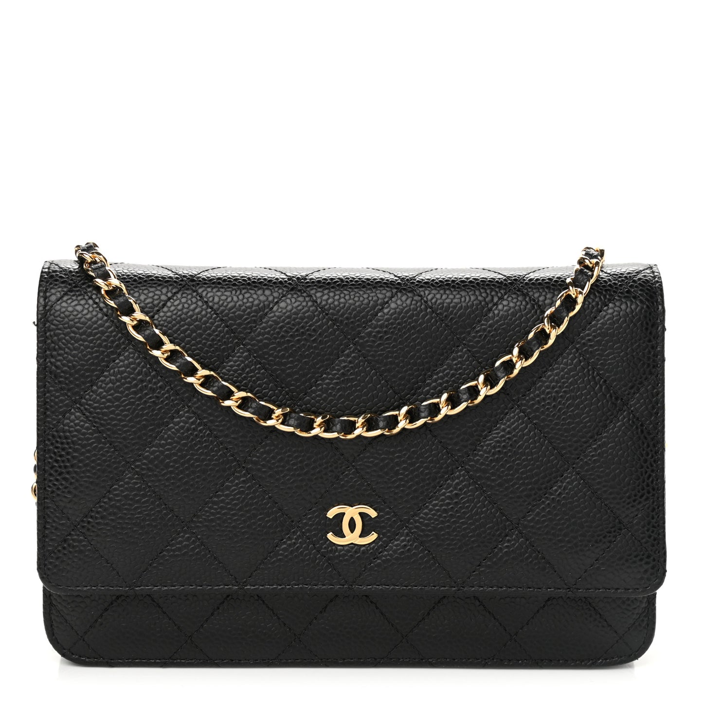 Caviar Quilted Wallet On Chain WOC Black