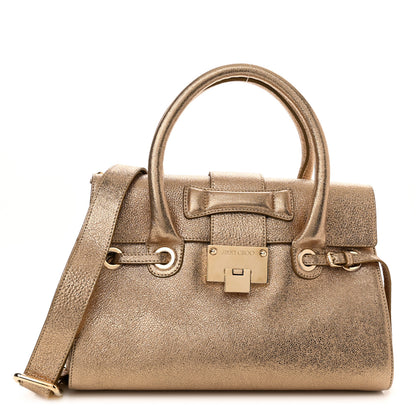 Jimmy Choo Metallic Calfskin Rosalie Satchel Gold 1 of 9