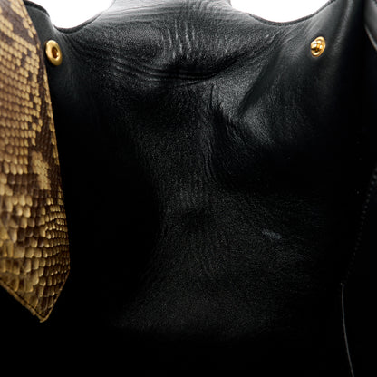 Celine Snakeskin Calfskin Small Tie Knot Tote Black 11 of 12