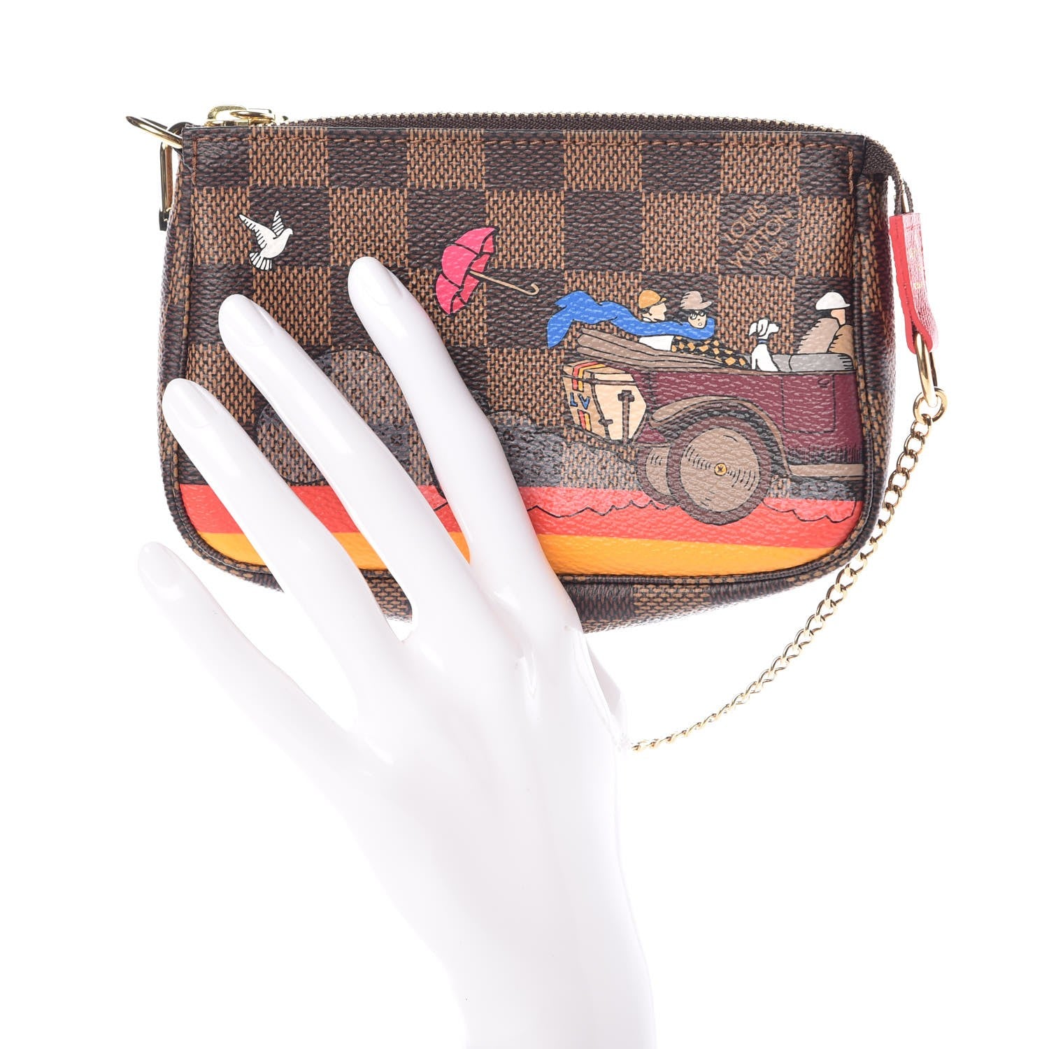 Louis Vuitton Damier Ebene 2015 Christmas Animation Mini Pochette Accessories 2 of 8