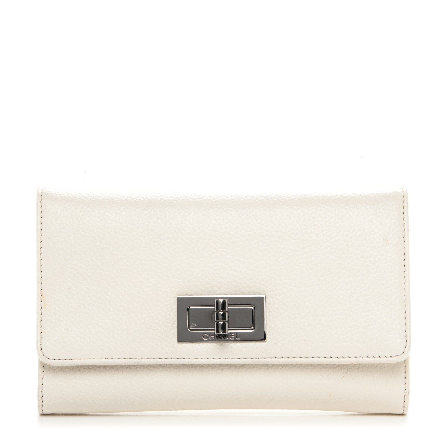 Chanel Calfskin Mademoiselle Clutch Wallet White 1 of 8